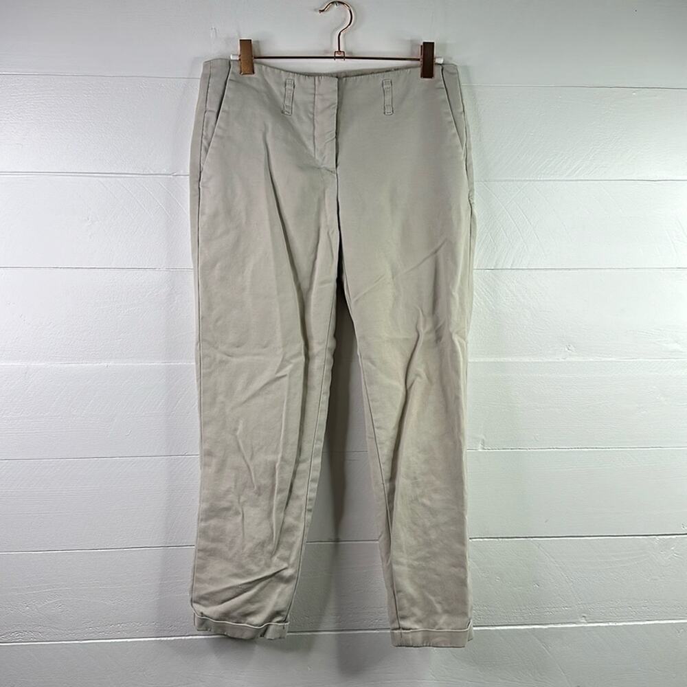 CYNTHIA ROWLEY Tan Khaki Ankle Cropped Straight Leg Dress‎ Pants Size 4